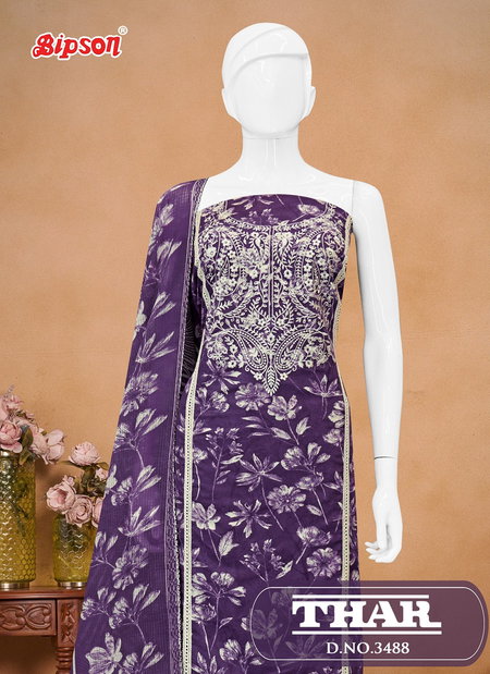 Thar 3488 A To D By Bipson Pure Cotton Print With Embroidery Thread Work Dress Material Best Wholesale Shop In Surat